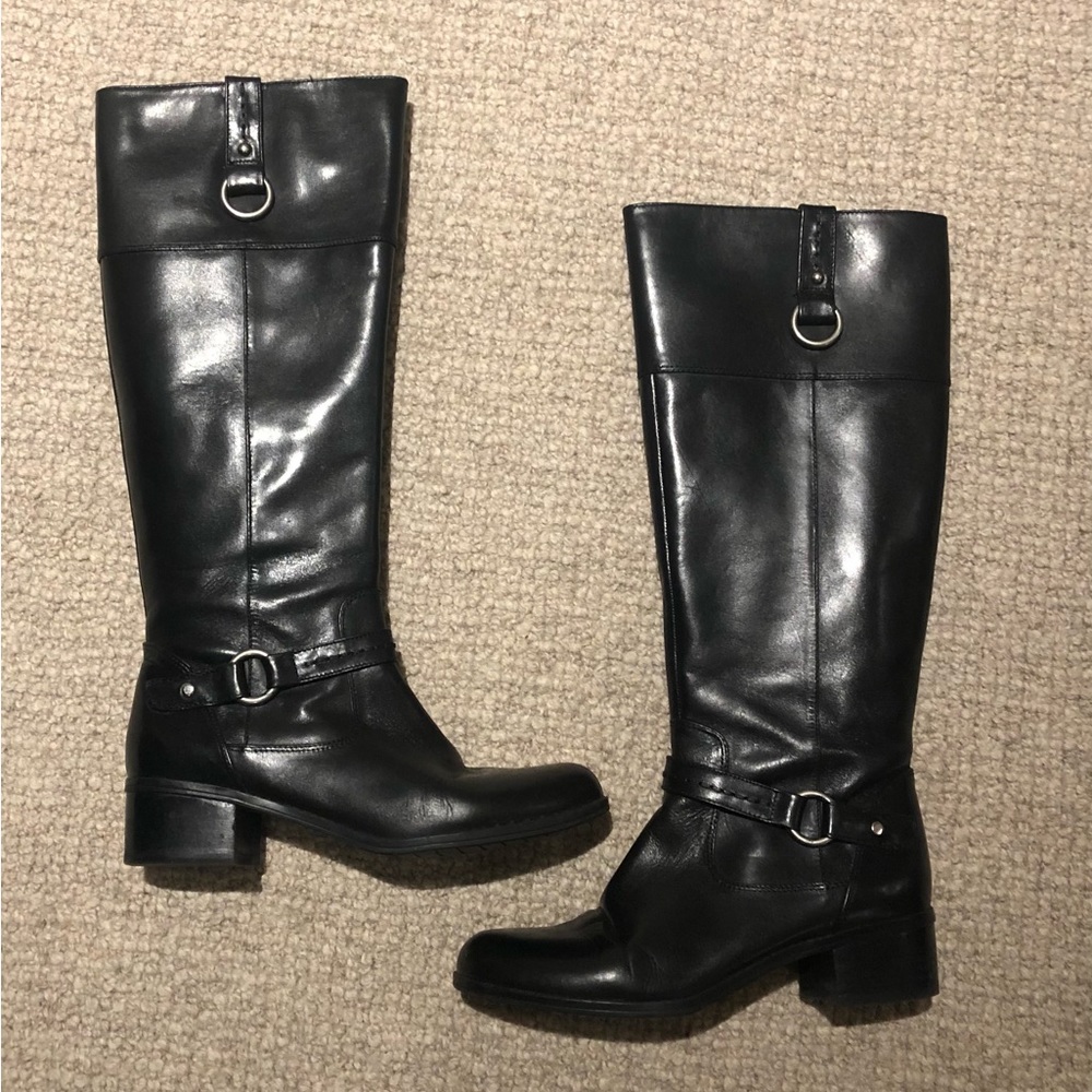 Bandolino Cavanna Black Leather Boots Size 6.5